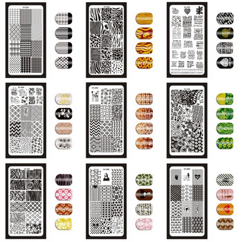 1 брой Nail Art Image Stamp Stamping Plates Английски буквен шаблон Маникюр Шаблонни плочи DIY Polish Stencil Инструменти за нокти XYZ03