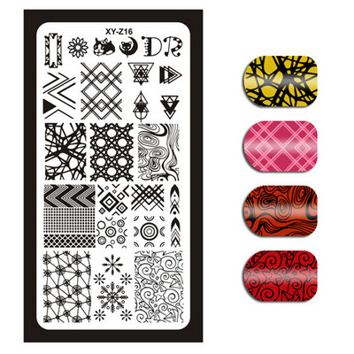 1 τεμάχιο Nail Art Εικόνα Σφραγίδα Πλάκες Σφράγισης Αγγλικών γραμμάτων Μοτίβο Μανικιούρ Πλάκες DIY Polish Stencil Nail Tools XYZ03