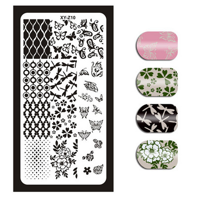 1 τεμάχιο Nail Art Εικόνα Σφραγίδα Πλάκες Σφράγισης Αγγλικών γραμμάτων Μοτίβο Μανικιούρ Πλάκες DIY Polish Stencil Nail Tools XYZ03
