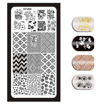 1 τεμάχιο Nail Art Εικόνα Σφραγίδα Πλάκες Σφράγισης Αγγλικών γραμμάτων Μοτίβο Μανικιούρ Πλάκες DIY Polish Stencil Nail Tools XYZ03