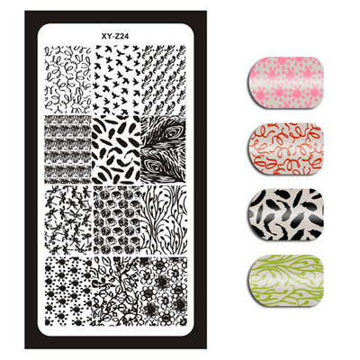 1 τεμάχιο Nail Art Εικόνα Σφραγίδα Πλάκες Σφράγισης Αγγλικών γραμμάτων Μοτίβο Μανικιούρ Πλάκες DIY Polish Stencil Nail Tools XYZ03