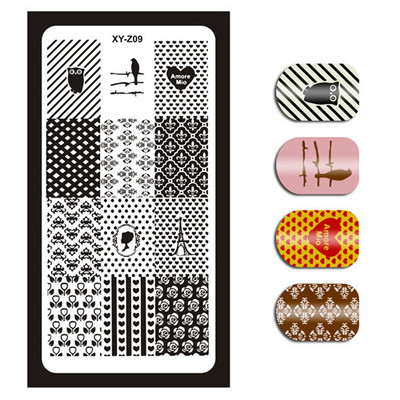 1 τεμάχιο Nail Art Εικόνα Σφραγίδα Πλάκες Σφράγισης Αγγλικών γραμμάτων Μοτίβο Μανικιούρ Πλάκες DIY Polish Stencil Nail Tools XYZ03