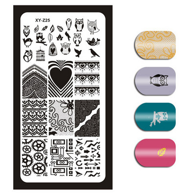 1 τεμάχιο Nail Art Εικόνα Σφραγίδα Πλάκες Σφράγισης Αγγλικών γραμμάτων Μοτίβο Μανικιούρ Πλάκες DIY Polish Stencil Nail Tools XYZ03