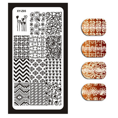 1 τεμάχιο Nail Art Εικόνα Σφραγίδα Πλάκες Σφράγισης Αγγλικών γραμμάτων Μοτίβο Μανικιούρ Πλάκες DIY Polish Stencil Nail Tools XYZ03