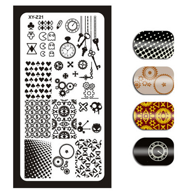 1 τεμάχιο Nail Art Εικόνα Σφραγίδα Πλάκες Σφράγισης Αγγλικών γραμμάτων Μοτίβο Μανικιούρ Πλάκες DIY Polish Stencil Nail Tools XYZ03