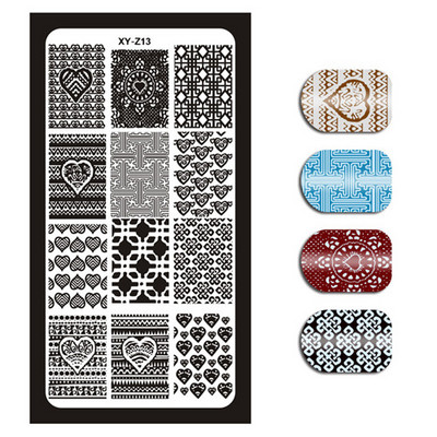 1 τεμάχιο Nail Art Εικόνα Σφραγίδα Πλάκες Σφράγισης Αγγλικών γραμμάτων Μοτίβο Μανικιούρ Πλάκες DIY Polish Stencil Nail Tools XYZ03