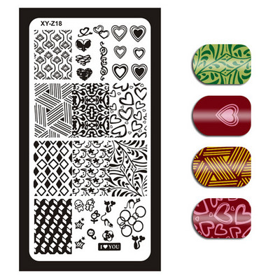 1 τεμάχιο Nail Art Εικόνα Σφραγίδα Πλάκες Σφράγισης Αγγλικών γραμμάτων Μοτίβο Μανικιούρ Πλάκες DIY Polish Stencil Nail Tools XYZ03