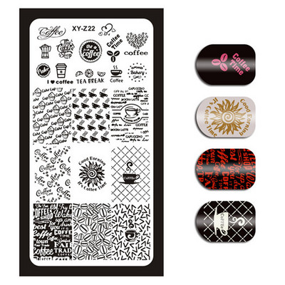 1 τεμάχιο Nail Art Εικόνα Σφραγίδα Πλάκες Σφράγισης Αγγλικών γραμμάτων Μοτίβο Μανικιούρ Πλάκες DIY Polish Stencil Nail Tools XYZ03