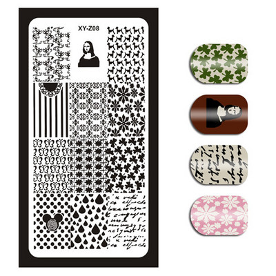 1 τεμάχιο Nail Art Εικόνα Σφραγίδα Πλάκες Σφράγισης Αγγλικών γραμμάτων Μοτίβο Μανικιούρ Πλάκες DIY Polish Stencil Nail Tools XYZ03
