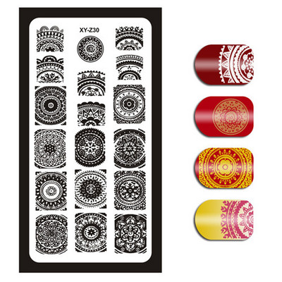 1 τεμάχιο Nail Art Εικόνα Σφραγίδα Πλάκες Σφράγισης Αγγλικών γραμμάτων Μοτίβο Μανικιούρ Πλάκες DIY Polish Stencil Nail Tools XYZ03