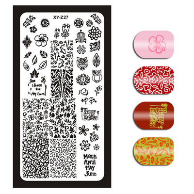 1 τεμάχιο Nail Art Εικόνα Σφραγίδα Πλάκες Σφράγισης Αγγλικών γραμμάτων Μοτίβο Μανικιούρ Πλάκες DIY Polish Stencil Nail Tools XYZ03