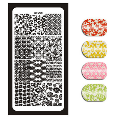 1 τεμάχιο Nail Art Εικόνα Σφραγίδα Πλάκες Σφράγισης Αγγλικών γραμμάτων Μοτίβο Μανικιούρ Πλάκες DIY Polish Stencil Nail Tools XYZ03