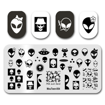 Στάμπινγκ νυχιών MouTeen135 Cartoon Gnome Art Nail Plates Stamp King Σετ μανικιούρ για στάμπα νυχιών