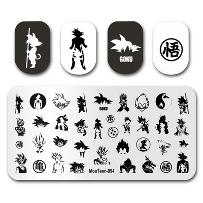 Στάμπινγκ νυχιών MouTeen135 Cartoon Gnome Art Nail Plates Stamp King Σετ μανικιούρ για στάμπα νυχιών