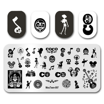 Στάμπινγκ νυχιών MouTeen135 Cartoon Gnome Art Nail Plates Stamp King Σετ μανικιούρ για στάμπα νυχιών