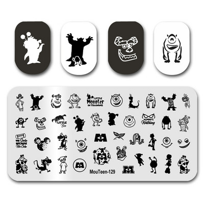 Στάμπινγκ νυχιών MouTeen135 Cartoon Gnome Art Nail Plates Stamp King Σετ μανικιούρ για στάμπα νυχιών