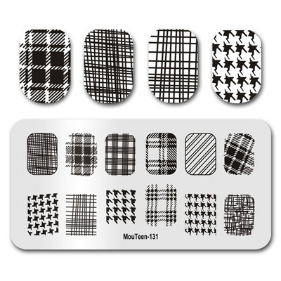 Στάμπινγκ νυχιών MouTeen135 Cartoon Gnome Art Nail Plates Stamp King Σετ μανικιούρ για στάμπα νυχιών