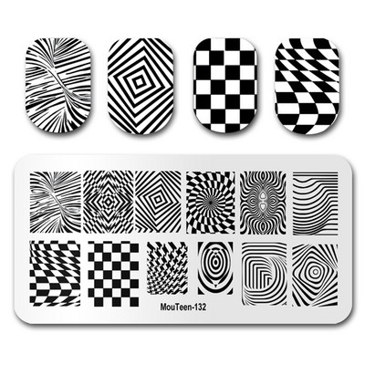 Στάμπινγκ νυχιών MouTeen135 Cartoon Gnome Art Nail Plates Stamp King Σετ μανικιούρ για στάμπα νυχιών
