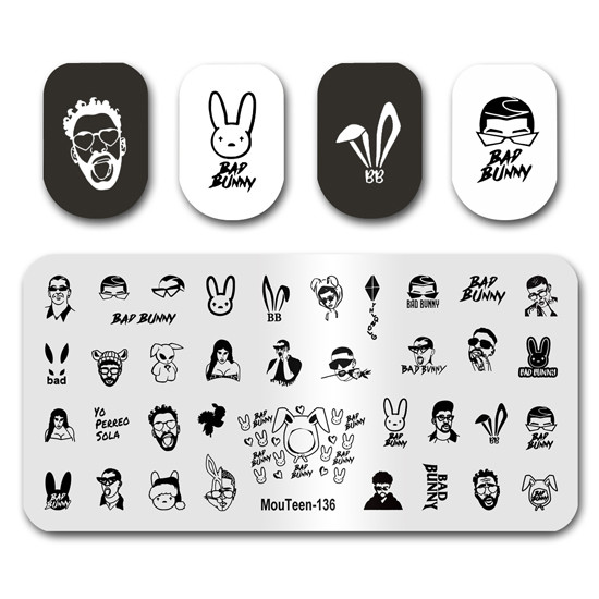 Ștampilarea unghiilor MouTeen135 Desene animat Gnome Art Placi pentru unghii Stamp King Set de manichiură pentru ștanțarea Nail Art