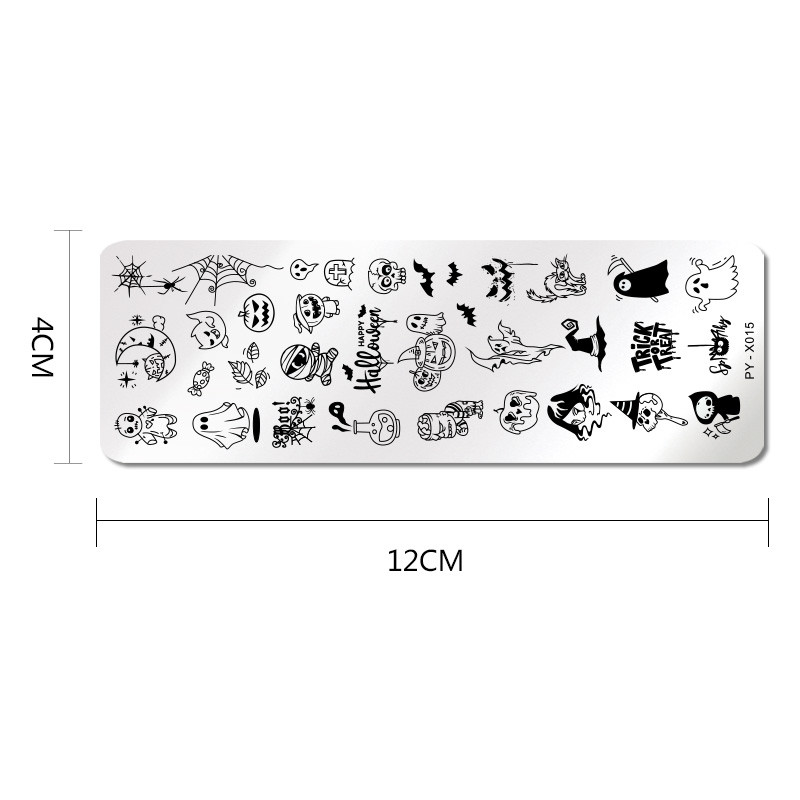 PICT YOU Plăci de ștanțare pentru unghii de Halloween, model pentru festivalul fulgilor de zăpadă, farfurii cu imagini pentru arta unghiilor, șablon din oțel inoxidabil.