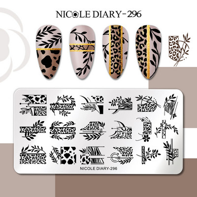 NICOLE DIARY Star Moon Nail Stamping Plate Space Planet Abstract Face Printing Stencil Μανικιούρ Πρότυπα σφραγίδων τέχνης Εργαλείο νυχιών