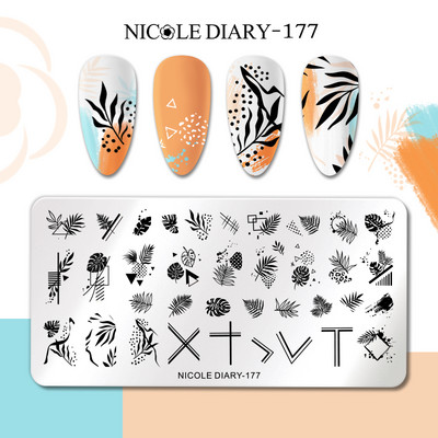 NICOLE DIARY Star Moon Nail Stamping Plate Space Planet Abstract Face Printing Stencil Μανικιούρ Πρότυπα σφραγίδων τέχνης Εργαλείο νυχιών
