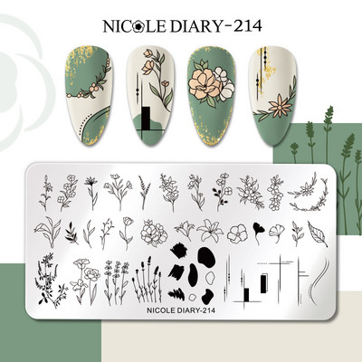 NICOLE DIARY Star Moon Nail Stamping Plate Space Planet Abstract Face Printing Stencil Μανικιούρ Πρότυπα σφραγίδων τέχνης Εργαλείο νυχιών