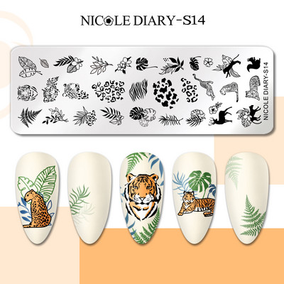 NICOLE DIARY Star Moon Nail Stamping Plate Space Planet Abstract Face Printing Stencil Μανικιούρ Πρότυπα σφραγίδων τέχνης Εργαλείο νυχιών