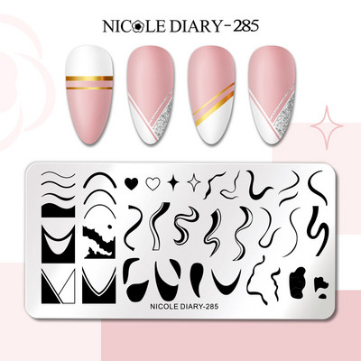 NICOLE DIARY Star Moon Nail Stamping Plate Space Planet Abstract Face Printing Stencil Μανικιούρ Πρότυπα σφραγίδων τέχνης Εργαλείο νυχιών