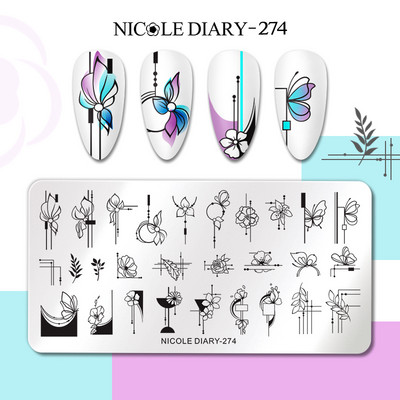 NICOLE DIARY Star Moon Nail Stamping Plate Space Planet Abstract Face Printing Stencil Μανικιούρ Πρότυπα σφραγίδων τέχνης Εργαλείο νυχιών