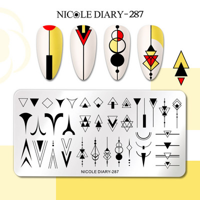 NICOLE DIARY Star Moon Nail Stamping Plate Space Planet Abstract Face Printing Stencil Μανικιούρ Πρότυπα σφραγίδων τέχνης Εργαλείο νυχιών