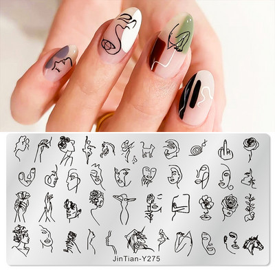 Правоъгълни плочи за щамповане на нокти Мраморна текстура Мастило Шаблон от неръждаема стомана Листа на цветя Текстура на изображение за нокти Направи си сам инструмент за плочи