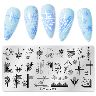 Правоъгълни плочи за щамповане на нокти Мраморна текстура Мастило Шаблон от неръждаема стомана Листа на цветя Текстура на изображение за нокти Направи си сам инструмент за плочи