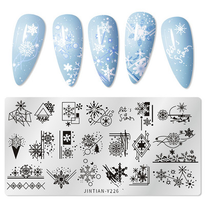 Правоъгълни плочи за щамповане на нокти Мраморна текстура Мастило Шаблон от неръждаема стомана Листа на цветя Текстура на изображение за нокти Направи си сам инструмент за плочи