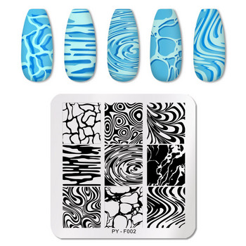 PICT YOU 6 см * 6 см квадратни плочи за щамповане на нокти с леопард, шарки на животни, инструменти за шаблони, дизайн на печати от неръждаема стомана за нокти