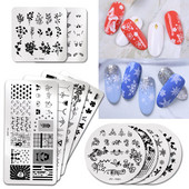 PICT YOU Πλάκες σφράγισης νυχιών Snow Winter Nail Art Stamp Πρότυπο ιδέα για νύχια Πλάκα εικόνας Εργαλεία στένσιλ από ανοξείδωτο χάλυβα