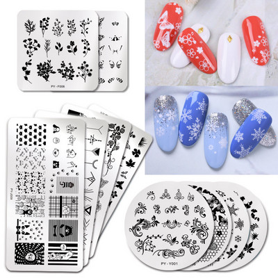 PICT YOU Плочи за щамповане на нокти Snow Winter Nail Art Stamp Template Идея за нокти Изображение Плоча Инструменти за шаблони от неръждаема стомана