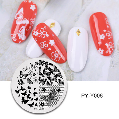 PICT YOU Πλάκες σφράγισης νυχιών Snow Winter Nail Art Stamp Πρότυπο ιδέα για νύχια Πλάκα εικόνας Εργαλεία στένσιλ από ανοξείδωτο χάλυβα