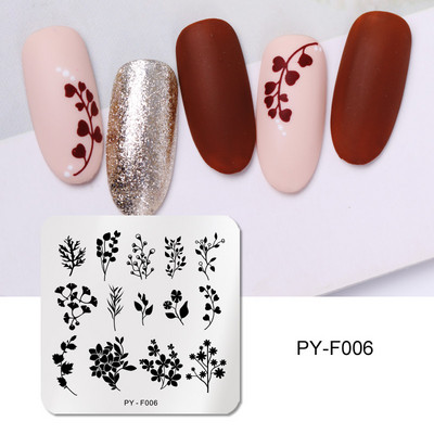PICT YOU Πλάκες σφράγισης νυχιών Snow Winter Nail Art Stamp Πρότυπο ιδέα για νύχια Πλάκα εικόνας Εργαλεία στένσιλ από ανοξείδωτο χάλυβα