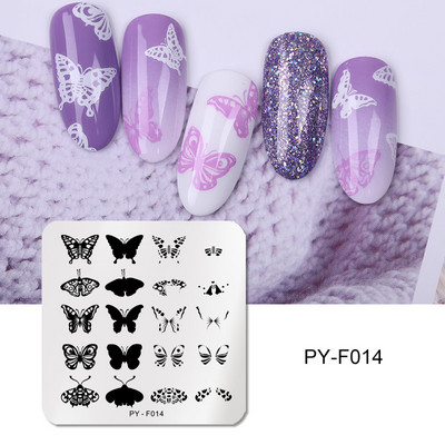 PICT YOU Πλάκες σφράγισης νυχιών Snow Winter Nail Art Stamp Πρότυπο ιδέα για νύχια Πλάκα εικόνας Εργαλεία στένσιλ από ανοξείδωτο χάλυβα