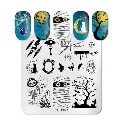 PICT YOU Πλάκες σφράγισης νυχιών Snow Winter Nail Art Stamp Πρότυπο ιδέα για νύχια Πλάκα εικόνας Εργαλεία στένσιλ από ανοξείδωτο χάλυβα