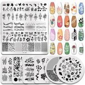 PICT YOU 1Pcs Flower Nail Stamping Plate Marble DIY Image Plate Stencil for Nails Polish Printing Templates Εργαλεία σφράγισης