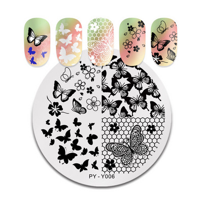 PICT YOU 1Pcs Flower Nail Stamping Plate Marble DIY Image Plate Stencil for Nails Polish Printing Templates Εργαλεία σφράγισης