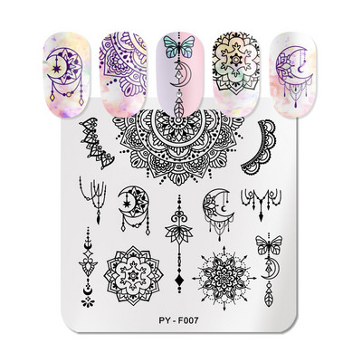 PICT YOU 1Pcs Flower Nail Stamping Plate Marble DIY Image Plate Stencil for Nails Polish Printing Templates Εργαλεία σφράγισης