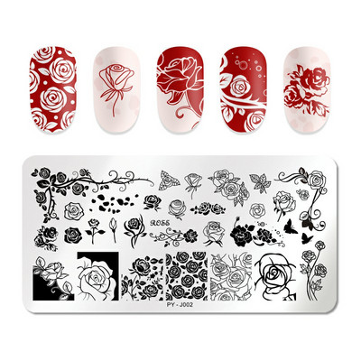PICT YOU 1Pcs Flower Nail Stamping Plate Marble DIY Image Plate Stencil for Nails Polish Printing Templates Εργαλεία σφράγισης
