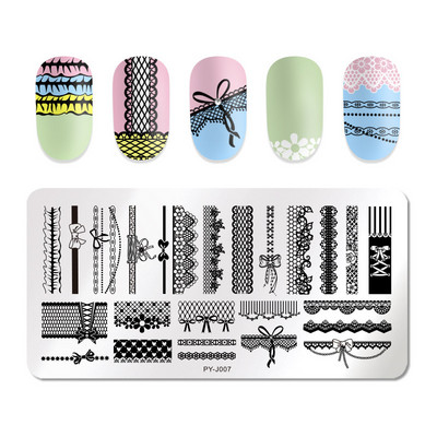 PICT YOU 1Pcs Flower Nail Stamping Plate Marble DIY Image Plate Stencil for Nails Polish Printing Templates Εργαλεία σφράγισης