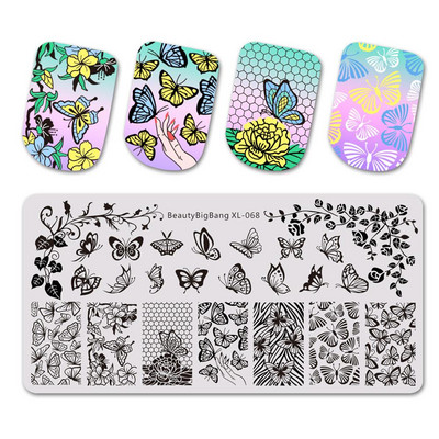 BEAUTYBIGBANG Hot Sale Πλάκες για σφράγιση νυχιών με μοτίβο λουλουδιών ζώων Leopard Πρότυπο νυχιών Σφραγίδα νυχιών Πρότυπο εικόνας σφραγίδας τέχνης νυχιών