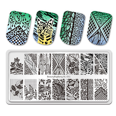 BEAUTYBIGBANG Hot Sale Πλάκες για σφράγιση νυχιών με μοτίβο λουλουδιών ζώων Leopard Πρότυπο νυχιών Σφραγίδα νυχιών Πρότυπο εικόνας σφραγίδας τέχνης νυχιών
