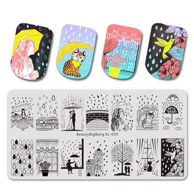 BEAUTYBIGBANG Hot Sale Πλάκες για σφράγιση νυχιών με μοτίβο λουλουδιών ζώων Leopard Πρότυπο νυχιών Σφραγίδα νυχιών Πρότυπο εικόνας σφραγίδας τέχνης νυχιών