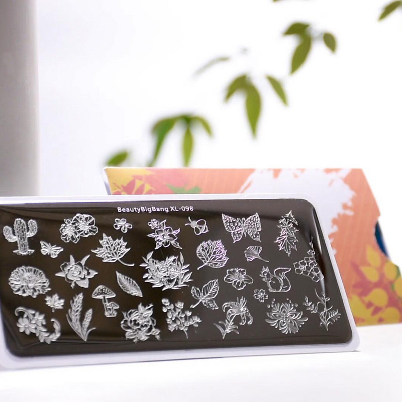 BEAUTYBIGBANG Reducere fierbinte model de flori de animale plăci de ștanțare a unghiilor șablon de unghii leopard șablon de imagine pentru ștampila de unghii